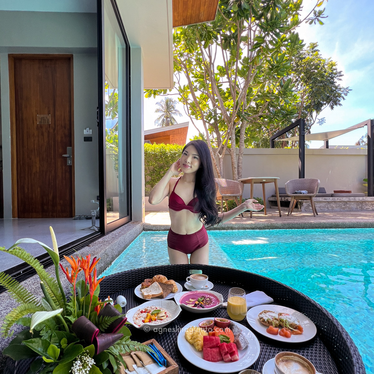 Floating breakfast, private pool villa, Phuket